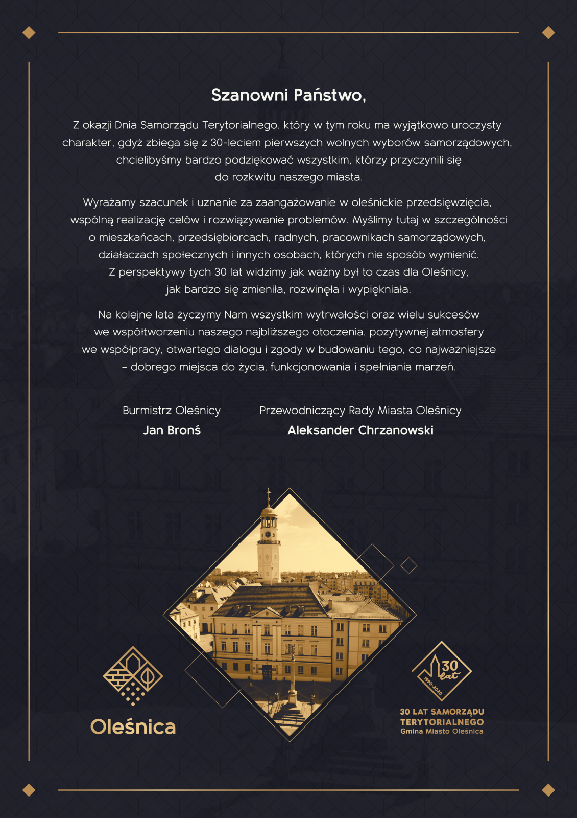 życzenia 30 lat samorządu